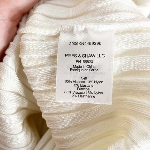 Veronica Beard Sandra Scoop Neck Ribbed Sleeveless Tank Top White Large - Picture 4 of 7